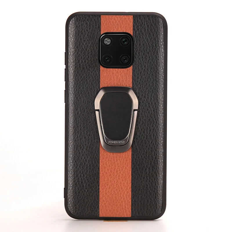 Black and Brown Роскошный автомобильный дизайнерский чехол для телефона huawei mate 20 Pro 10 9 P10 P20 P30 Lite Nova 3 3i модный Вращающийся Кронштейн кольцо Honor 8X Max - Цвет: Black and Brown