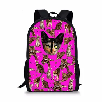 

THIKIN Black Animals Cats Pattern Backpack Preppy Style For Boys Girls 2018 3D Custom Casual Outdoor Travel School Bags Teenager