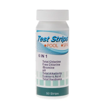 

50 Water Test Strip 6 in 1 Pool Spa pH Chlorine Alkalinity Bromine Hardness Acid