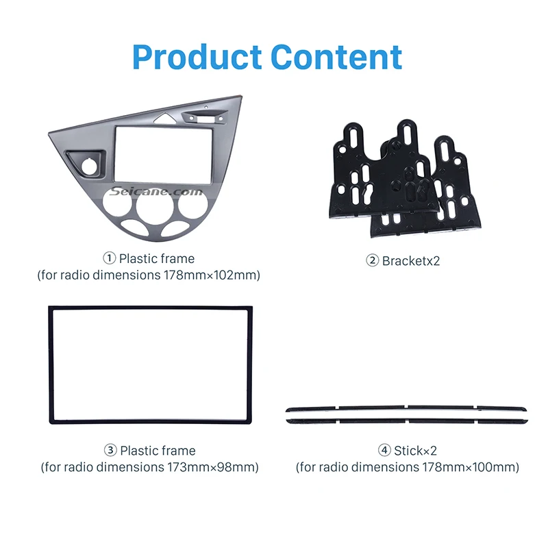 Seicane 2Din стерео Фризовая DVD Радио рамка панель для 2006 Ford Fiesta Focus Европейский LHD