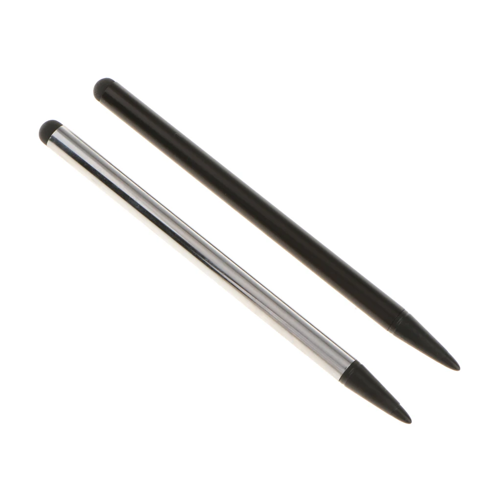 2Pieces Capacitive Pen Touch Screen Stylus Pens for Tablet/ipad Black+Silver