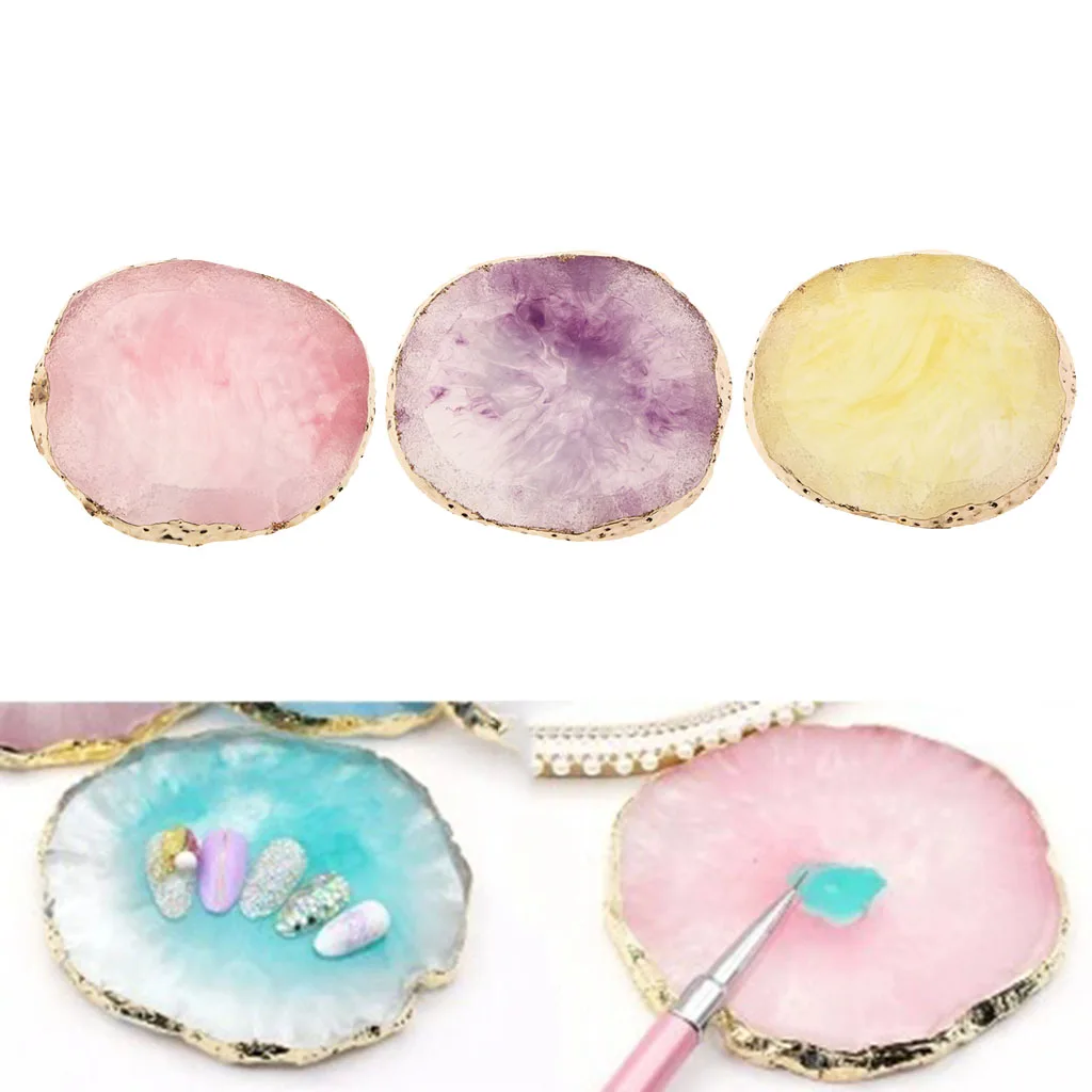 Resin Imitation Agate Nail Art Palette Drink Coaster Cup Mat Decor