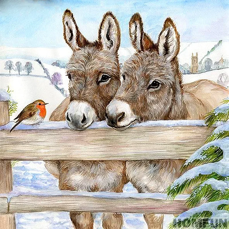 

Full Square Drill 5D Diy Diamond Painting "Cartoon Donkey" 3D Embroidery Cross Stitch 5D Home Decor