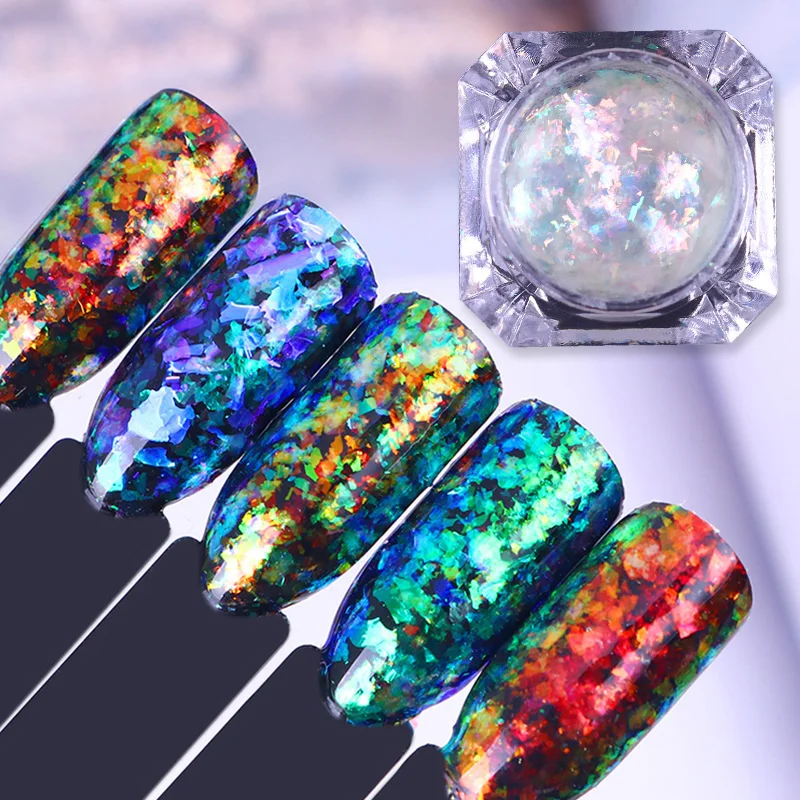 

BORN PRETTY 5Pcs Chameleon Cloud Paillette Iridescent Flakies Powder Irregular Nail Sequins Flakes DIY Manicure Nail Decoration