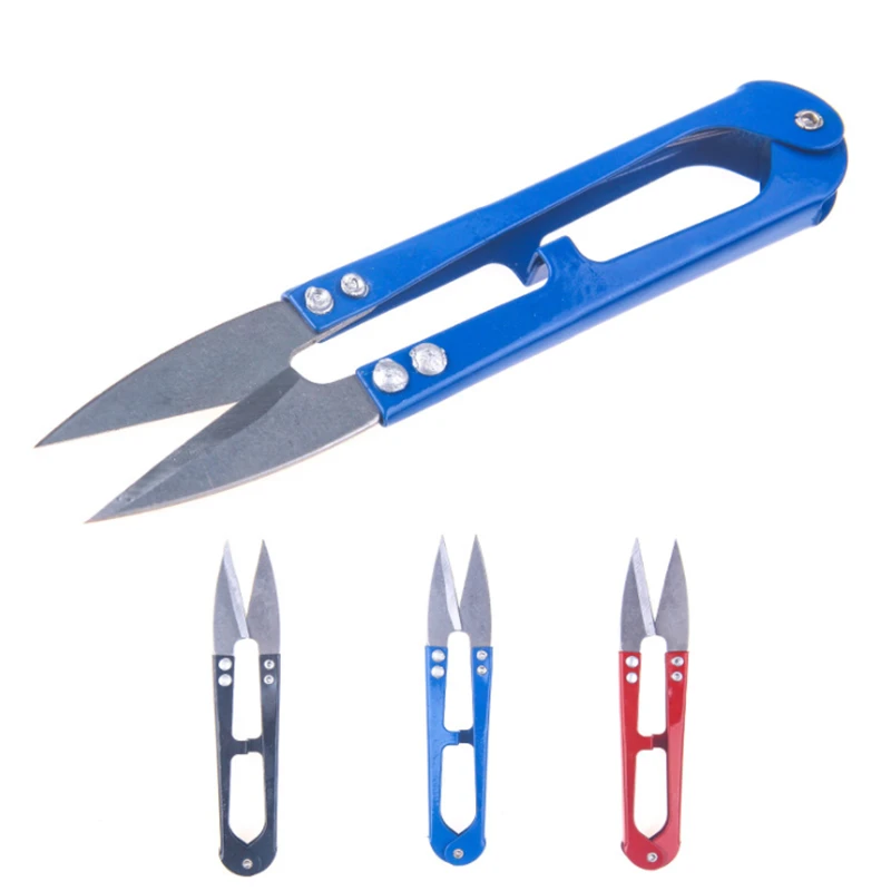 

2pcs 10.5cm/14.5g Fishing tool Fish Use Scissors U-shaped Sharp scissors to cut fishing line 3Color fishing Accessories tackle