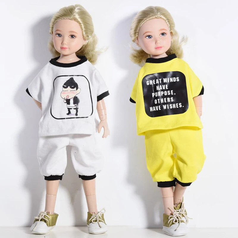 1/4 BJD SD кукольная одежда костюм футболка из чистого хлопка с рисунком для куклы DD