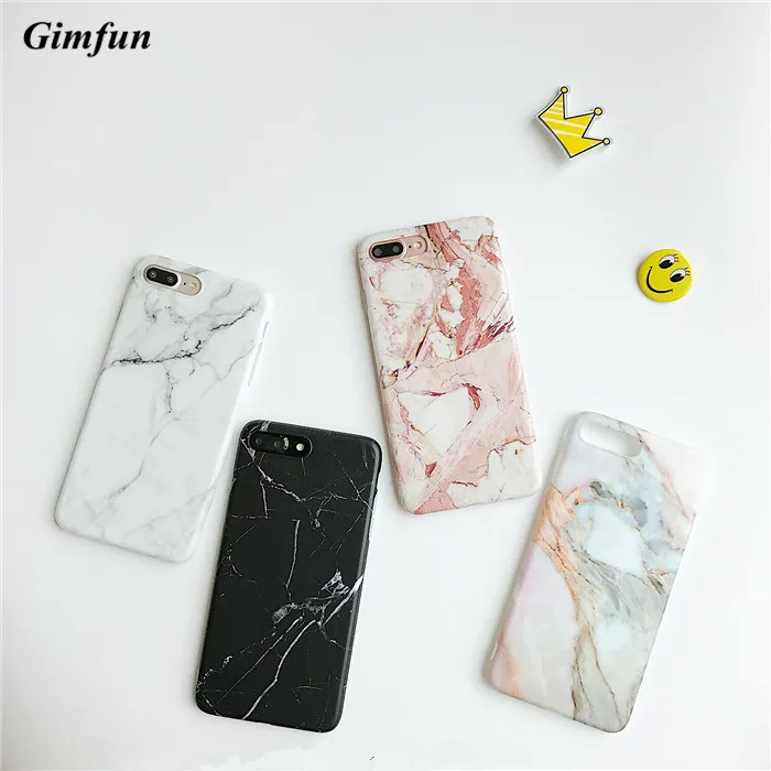 

Gimfun Fashion Marble Phone Case for Iphone 6s 6Plus 8 X 6 7 7Plus 10 Apple 6s I6 IPhoneX Silicon TPU Black Cover Fundas Capa