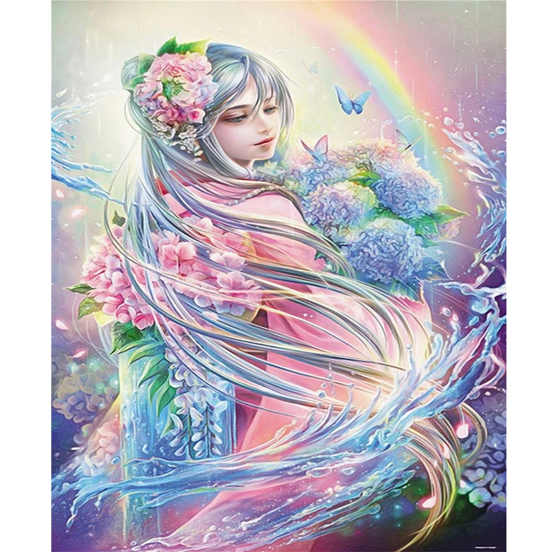 5D Flowers Fariy &amp Rainbow Mosaic Diamond Embroidery Wall Decor FULL Square Painting Cross Stitch Cartoon Handicrafts | Дом и сад