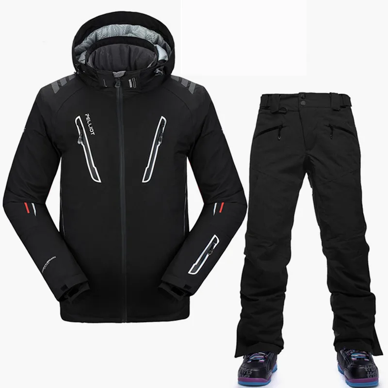 Pelliot العلامة التجارية بدلة تزلج الرجال عالية الجودة للماء سترة تزلج على الجليد السراويل سوبر الدافئة تنفس على الجليد الدعاوى الثلوج مجموعات