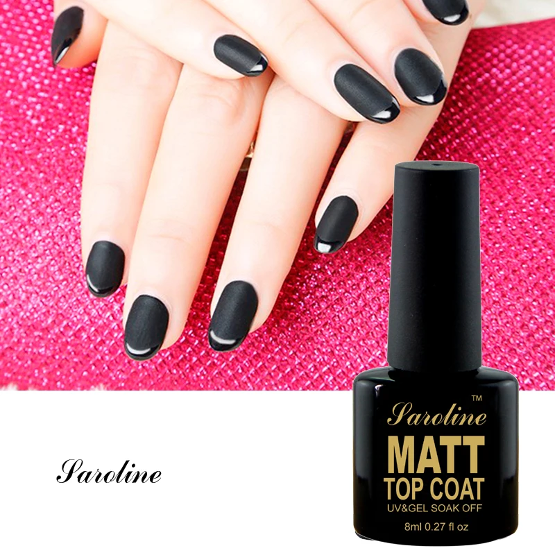 Saroline Matt Top Coat Nail Soak Off Professional Art UV Gel Polish 8ml Matte LED Hot Sale Dull 1pcs | Красота и здоровье