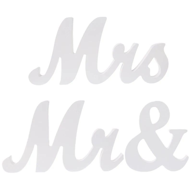 

Wedding Reception Sign White Wooden Letters Mr & Mrs Table Centrepiece Decor Set