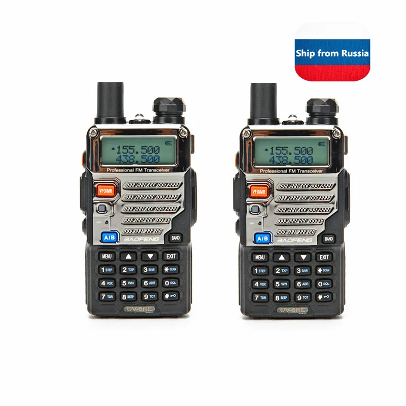 2 шт. BaoFeng UV-5RE портативная рация 10 км VHF/UHF136-174Mhz 400-520 МГц двухстороннее радио портативный радио pofung uv-5re ham радио fm VOX