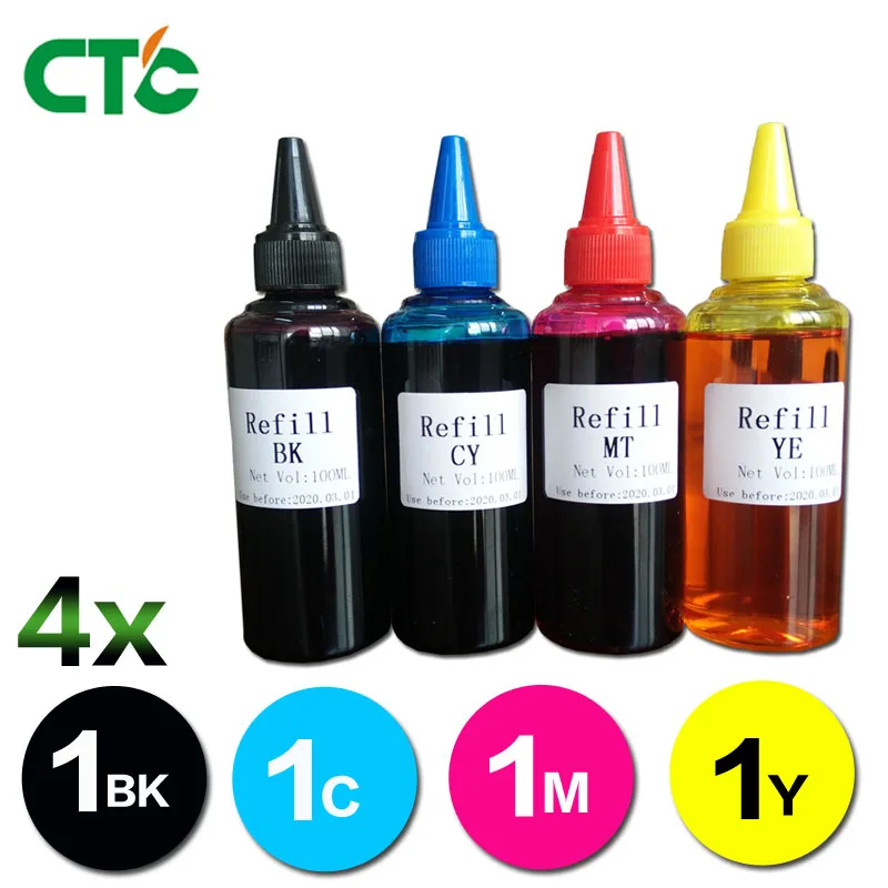 4 x 100ml Universal Dye Refill Ink Kit Kits For 950 951 Officejet Pro 8100 8600 8610 8620 8630 8640 Refillable Inkjet Printer | Компьютеры