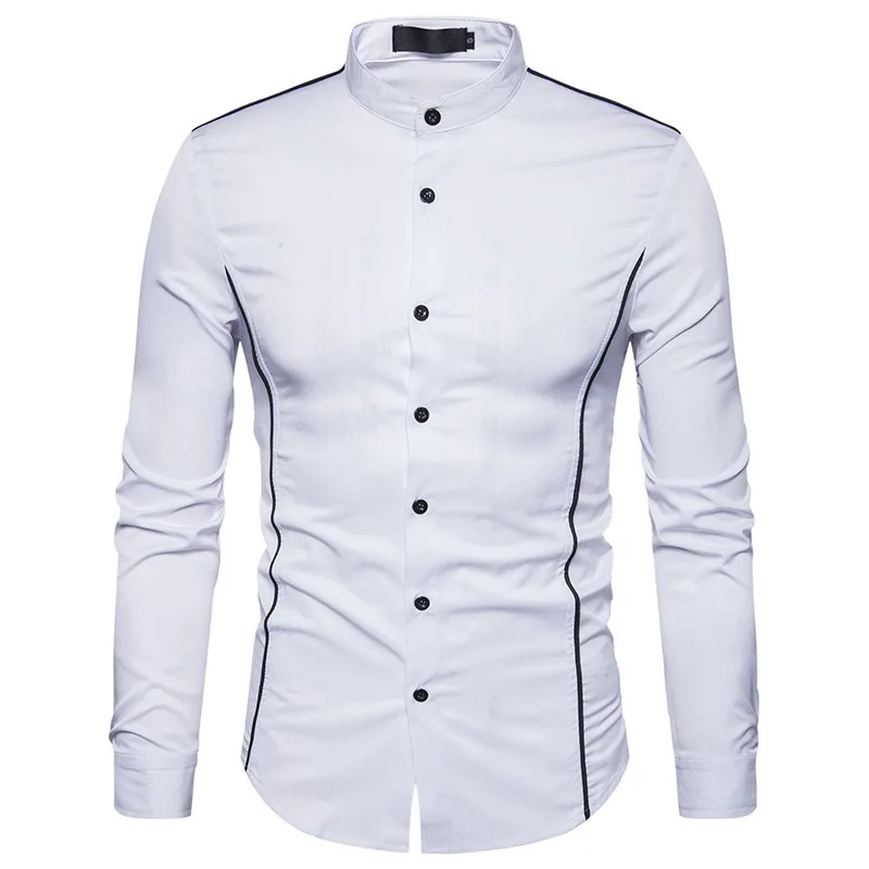 European new men's shirt collar rim A61 Hengli personality-in Dress ...