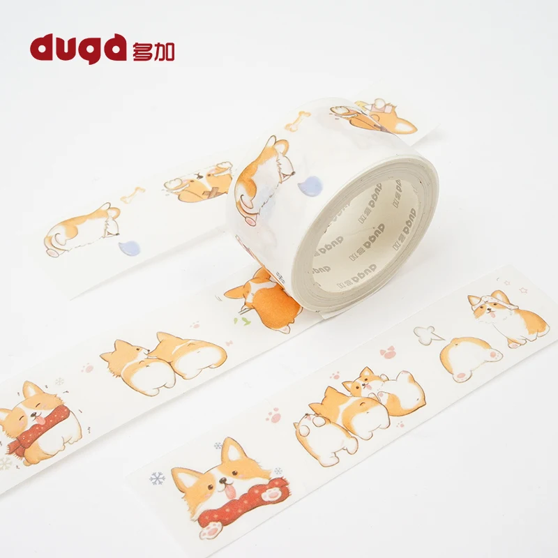 Decorative Cute Corgi Dog Print Washi Tape Diy Scrapbooking Photo Album School Scrapbooking Tools Kawaii Paper Stickers Mask