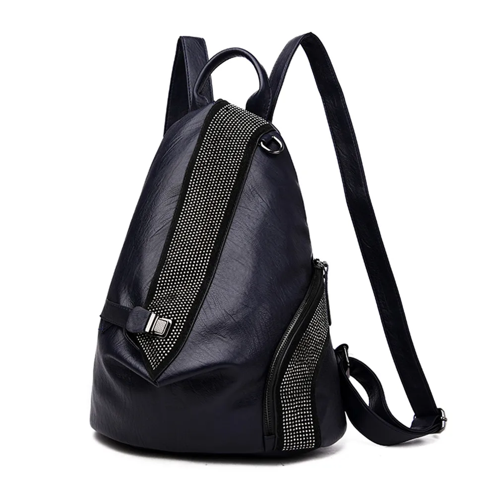 3-в-1 бренд Винтажное кольцо, женское колечко, завораживающее ювелирное изделие, на спине, рюкзак для переноски детей высокого качества кожаные школьные сумки большой емкости для путешествий, для женщин, женские сумки на плечо - Цвет: Blue