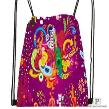 Изготовленная на заказ Мандала-буддистская-@ 2 походная сумка на шнурке для мужчин и женщин милый рюкзак для детей(черная спинка) 31x40 см#20180611-03-144