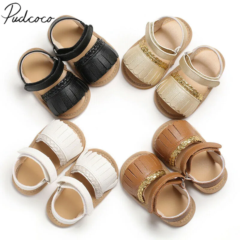 

2019 Baby Summer Clothing Newborn Infant Baby Girls Boys Sandals Tassel Solid Hold Leather Soft Anti Slips Shoes Kids 0-18Months
