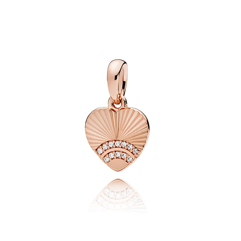 

2019 Hot S 925 Sterling Silver Love Shell Rose Gold Pendant Beads Fits Charm Bracelet DIY Women Jewelry Party Gift