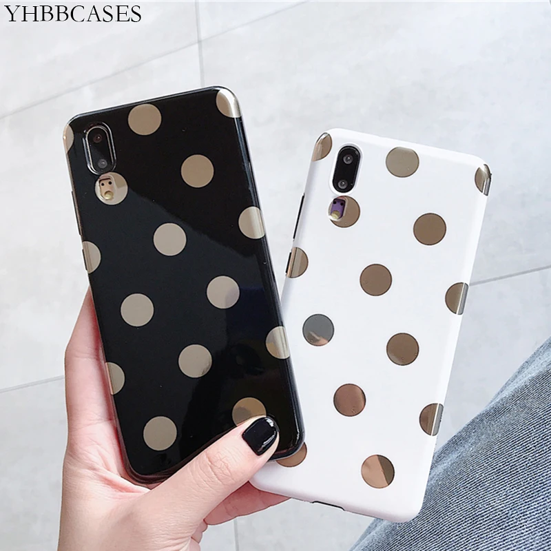 

YHBBCASES For Huawei P20 Pro Soft Cases Honor 9 10 Nova 3i Retro Gold Polka Dot Phone Cover For Huawei P10 Plus Case Mate 10 pro