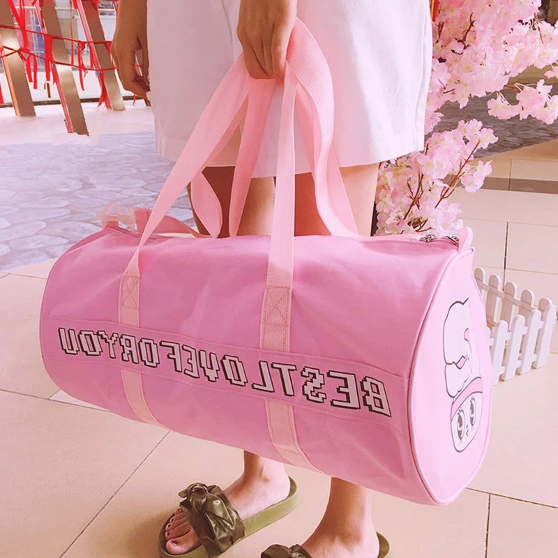 

Lovely Cute Pink Travel Luggage Bag For Women Teenager Girls Canvas Crossbody Shoulder Bags Organizer Packing Handbags Totes