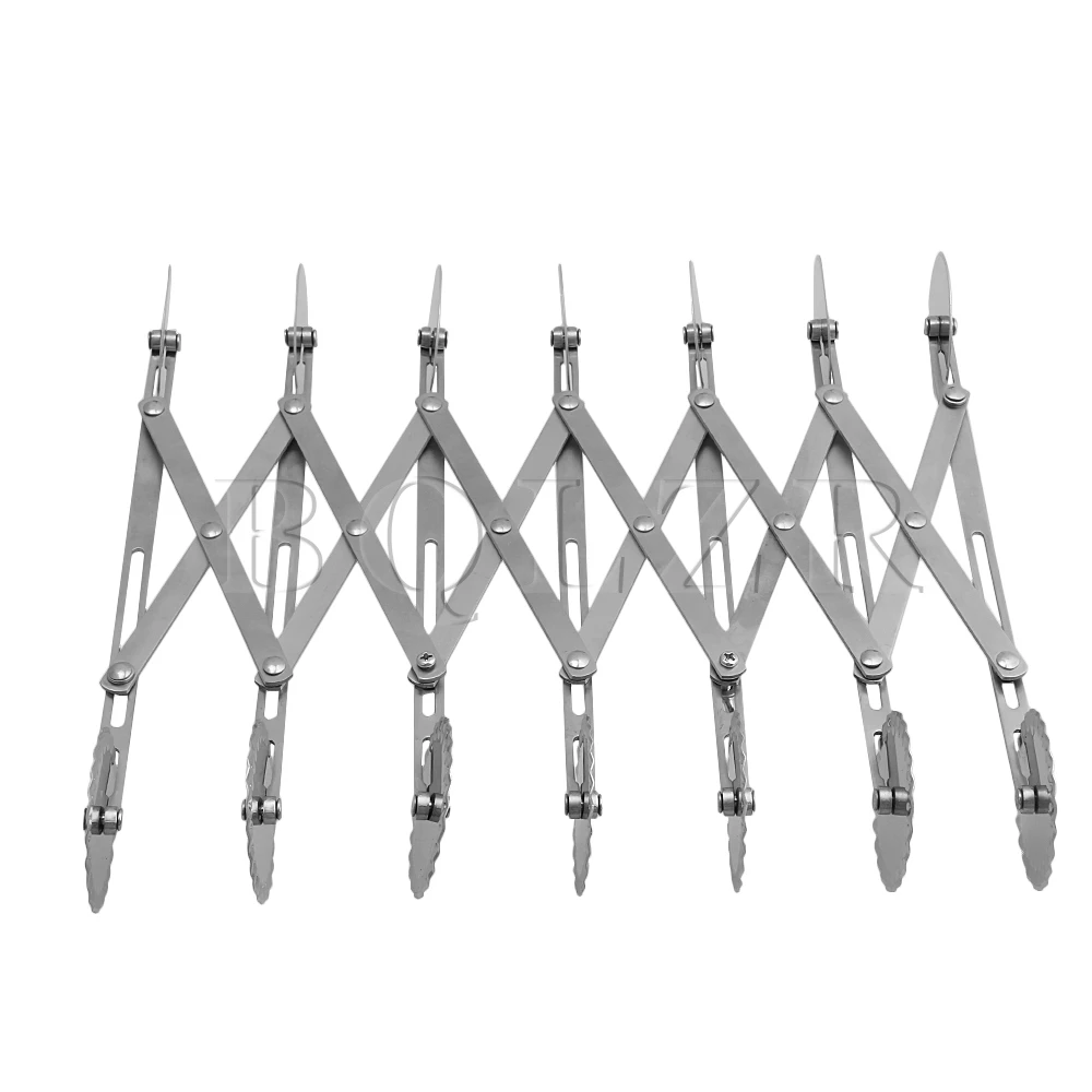 

BQLZR Stainless Steel Double Side 7-Wheel Adjustable Dough Divider Pizza Wheel Slicer Retractable Blade Grip Kitchen Tool