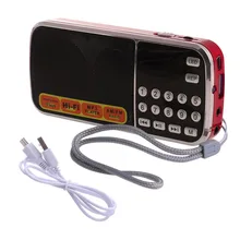 Portable Digital Stereo FM Radio Speaker Music Player with TF Card USB AUX Input Sound Box with Display and flashlight