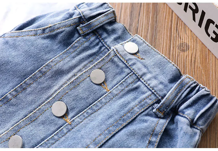 Однотонные джинсовые юбки для маленьких девочек г. Летние детские джинсовые юбки Повседневные Вечерние мини-джинсы на пуговицах детские юбки-пачки для девочек