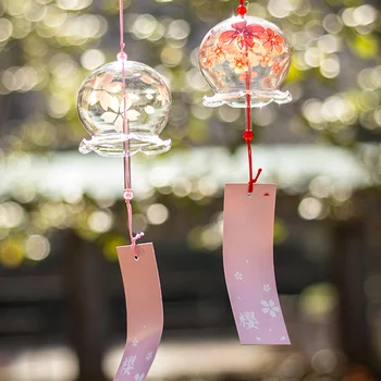 

Hot Selling Wind Chimes Decorated with Glass Children's Hanging Ling Japanese Hokkaido and Wind Retro Creative Bedroom Rooms