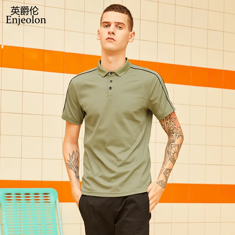

Enjeolon Summer Men Polo Shirt Brand Clothing Pure Cotton Men Casual Male Polo Shirt Short Sleeve Breathable Polo Shirt T3706