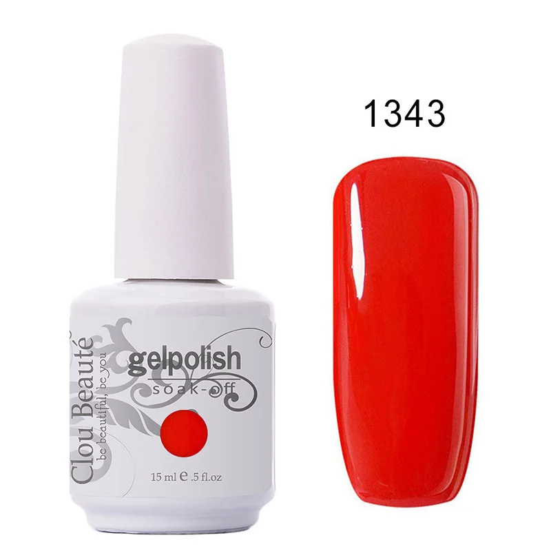 Clou Beaute Гель-лак для ногтей Светодиодный УФ-Гель-лак для ногтей Полупостоянный УФ-Гель-лак впитывающий гель лак Эмаль 15 мл - Цвет: 1343