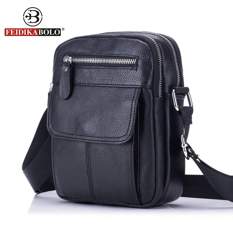 

FEIDIKA BOLO Genuine Leather Bag Men Messenger Bags Men's Crossbody Bag Small sacoche homme Satchel Man Satchels Shoulder Bags