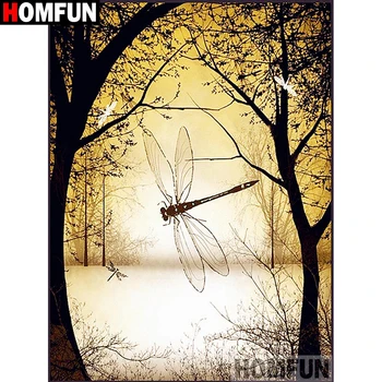 

HOMFUN Full Square/Round Drill 5D DIY Diamond Painting "Dragonfly sunset" 3D Diamond Embroidery Cross Stitch Home Decor A18934