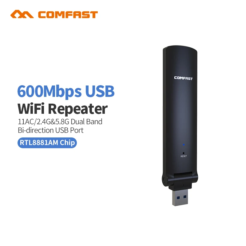 Comfast Cfwr370ac 600m Mini Wirless Usb Dual Band 5g Wifi Repeater 802