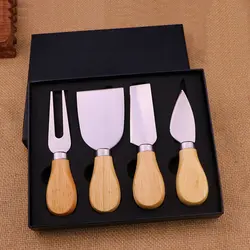 Нож для нарезки масла ножи для сыра распорка w/деревянные ручки Джем масло нож, вилка, набор нержавеющая сталь столовые приборы набор