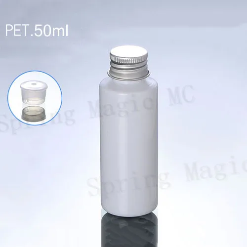 50 мл прозрачная/белая плоская Наплечная ПЭТ бутылка, пустая пластиковая дорожная портативная упаковочная бутылочка для косметики, бутылка тонера для ухода за кожей - Цвет: D