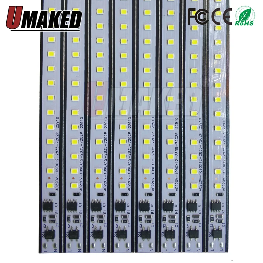 

50pcs ac 220v LED rigid strip Driverless, 220v SMD 5730 2835 led bar light no need power under counter factory use