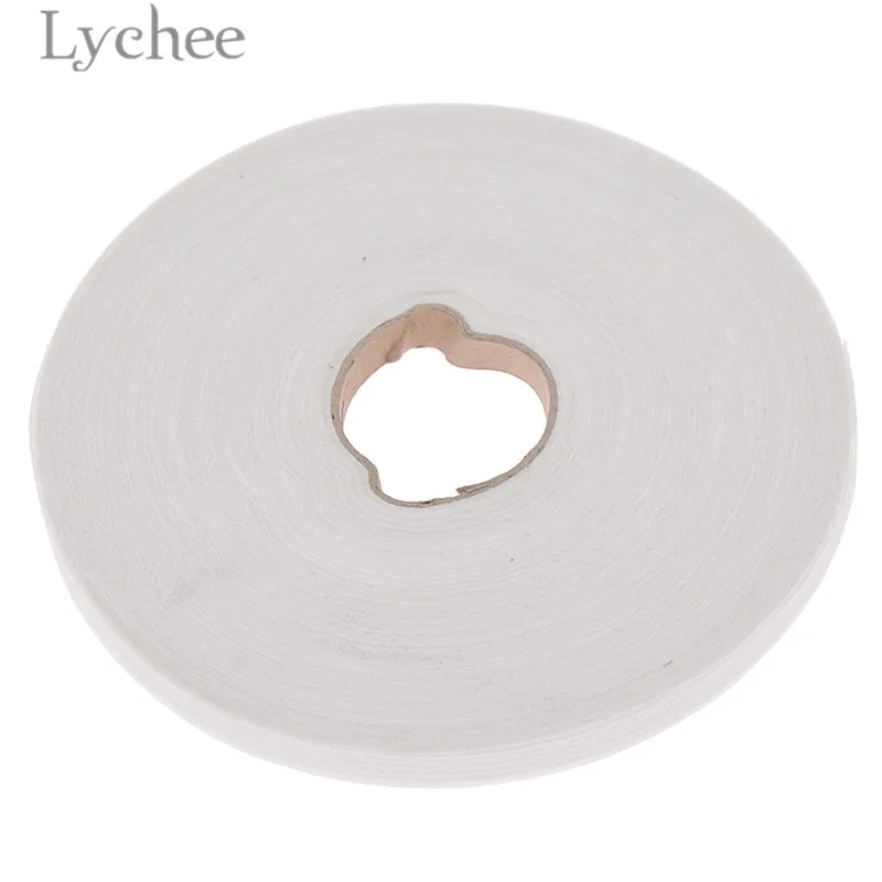 Lychee 100 м ширина 1 см клейкие прокладки белый черный ткань гладить на односторонний швейный материал для Garemets - Цвет: Белый