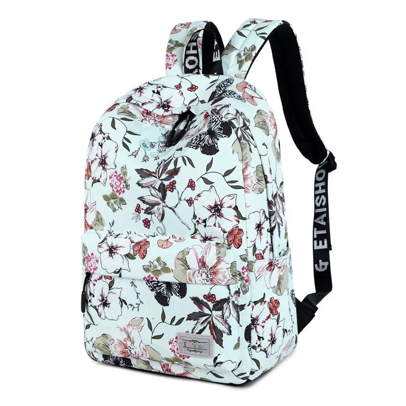 

Fashion Women Butterfly Flowers Backpack Large Capacity Schoolbag For Student Girls Floral Laptop Shoulder bag Multi-function