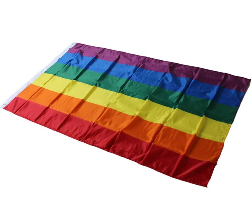 1PCS Large 90cm x 150cm Rainbow Flag 3x5 FT Polyester Flag Gay Pride Peace Flag