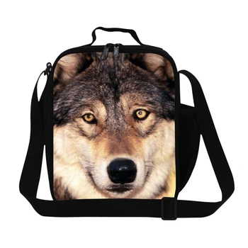 

Children Cool Wolf Kids Cooler Lunch Bags Mens Animal Printing Fresh Picnic Bags School Meal package Lunchbox Cartoon Food Bag