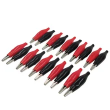 20 Pcs Alligator Clips Black Red Soft Plastic Coated Testing Probe Crocodile Test Clip New