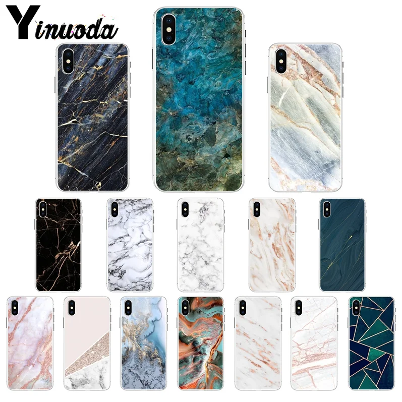 

Yinuoda Art Marble Paint TPU Soft Silicone Transparent Phone Case for iPhone 7 7plus 5 5Sx 6 8 8Plus X XS MAX XR cover
