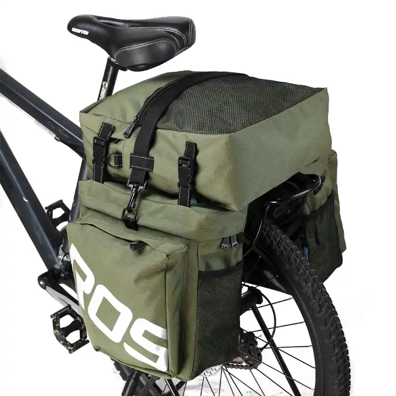 ROSWHEEL 3 в 1 велосипед 35Л дорожный велосипед MTB задняя стойка сумка новая велосипедная багажная сумка армейский зеленый велосипед Паньер с дождевиком - изображение