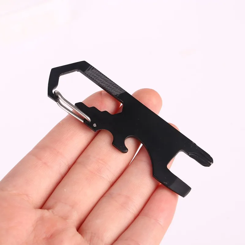 

Camping Equipment EDC Multifunction Carabiner Bottle Opener Keychain Screw Driver Cutting Rope Screwdriver