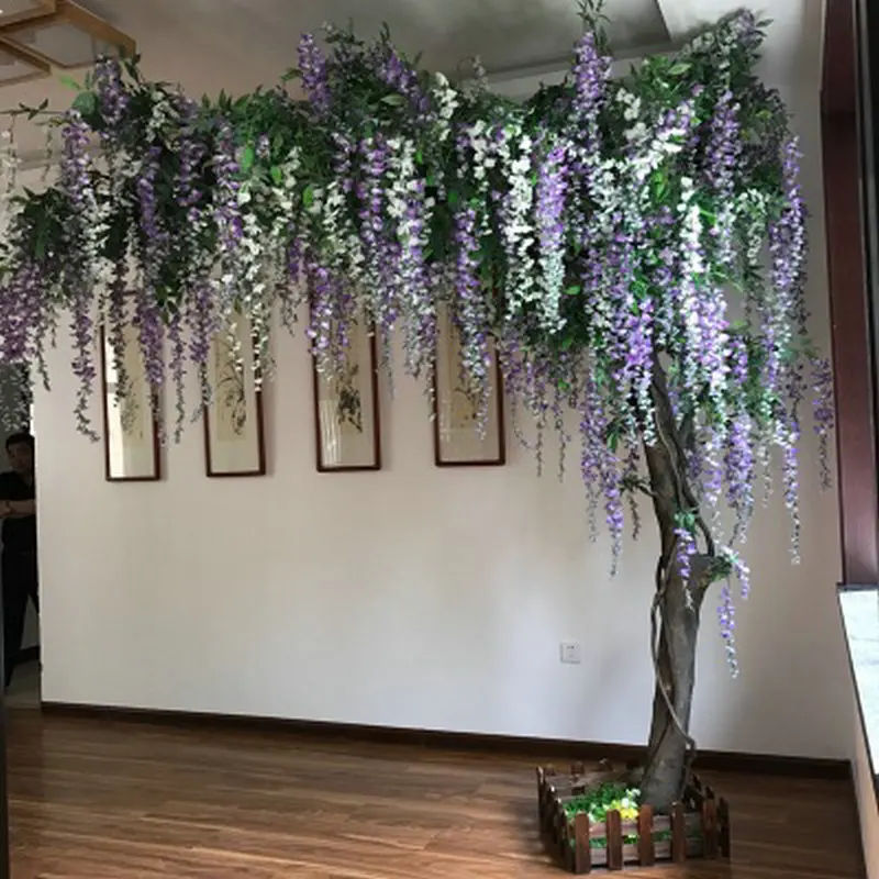 

Nice Imitation wisteria tree Fake tree flowers for wedding party & living room is decorated with green and green plants