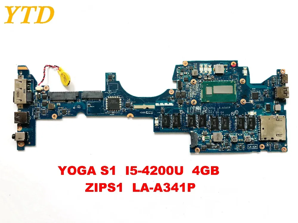  Original for LENOVO YOGA S1 laptop motherboard YOGA S1 I5-4200U 4GB ZIPS1 LA-A341P tested good free