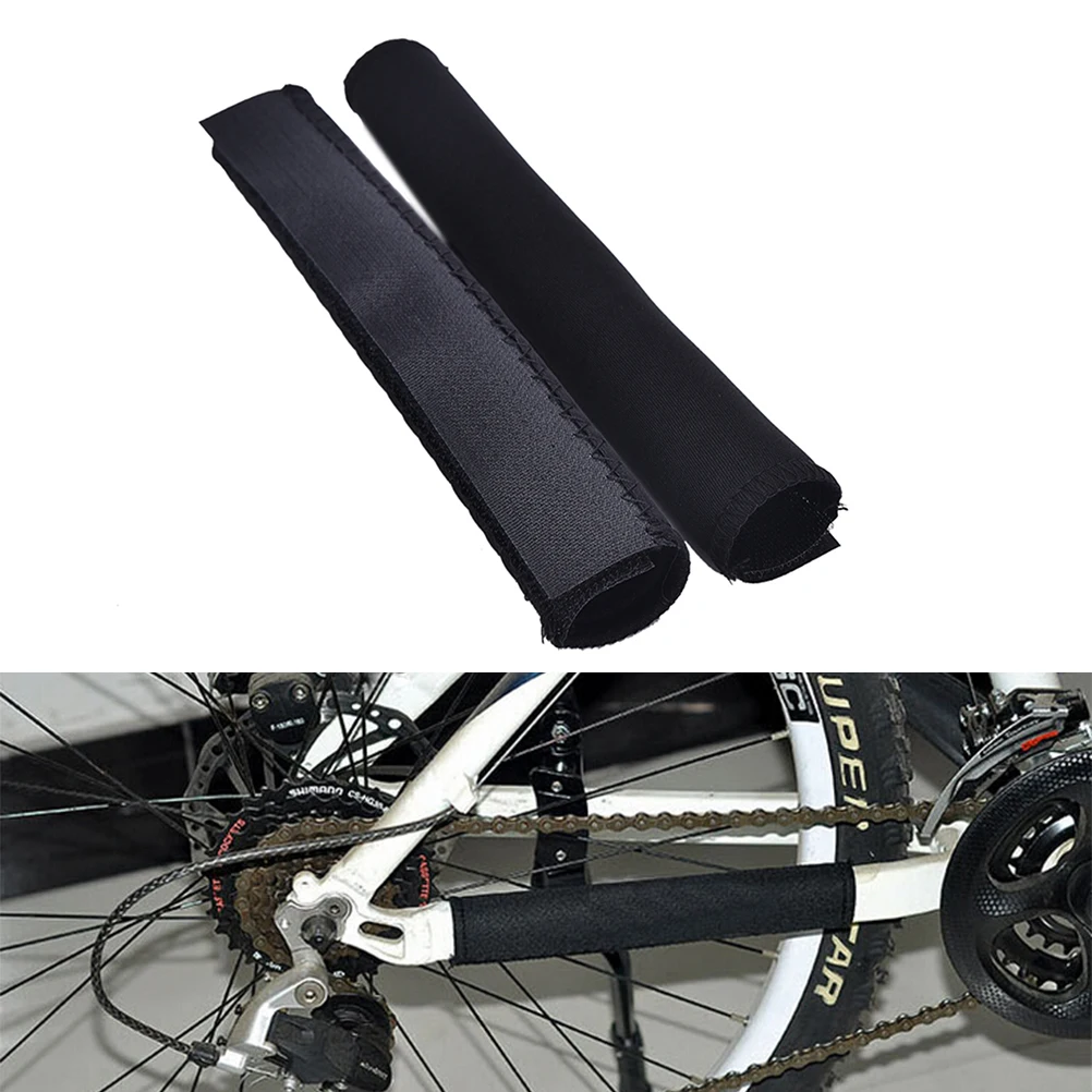 Best 2Pcs BlackBike Bicycle Cycling Chain Frame Protectors Tube Wrap Cover Guard Design 1