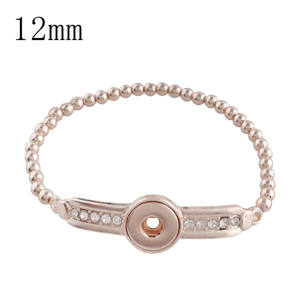 

2018 Newest Snap Button Jewelry Link Rose Gold Snaps Bracelet for Women Minimalism Fashion 12mm Snap buttons Bracelet For women
