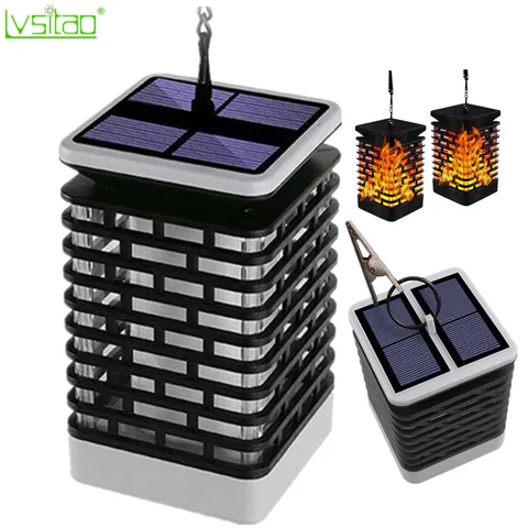 Lâmpada ao ar Ip65 à Prova Nova Solar Vela Chama Livre Dwaterproof Água Preto ou Cinza ww – Azul Roxo Verde Lanterna Jardim Gramado Decoração Luzes Led